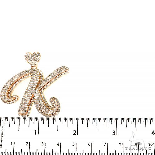 14K Gold Custom Made Diamond Initial Pendant, photo 6 of 7