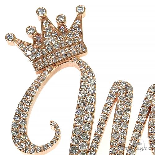 14K Gold Custom Made Diamond Initial Pendant, photo 4 of 7