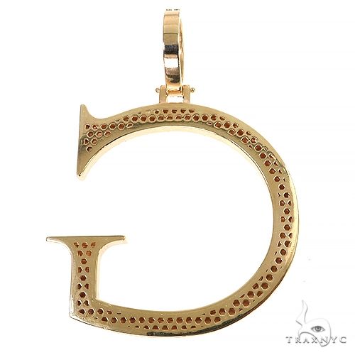 14K Gold Custom Made Diamond Initial Pendant, photo 3 of 5