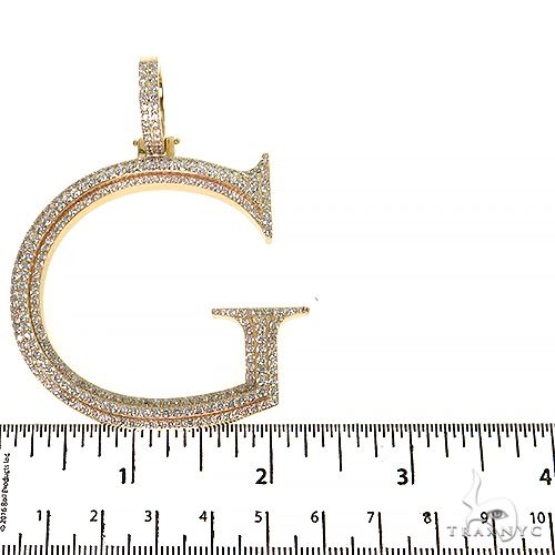 14K Gold Custom Made Diamond Initial Pendant, photo 4 of 5
