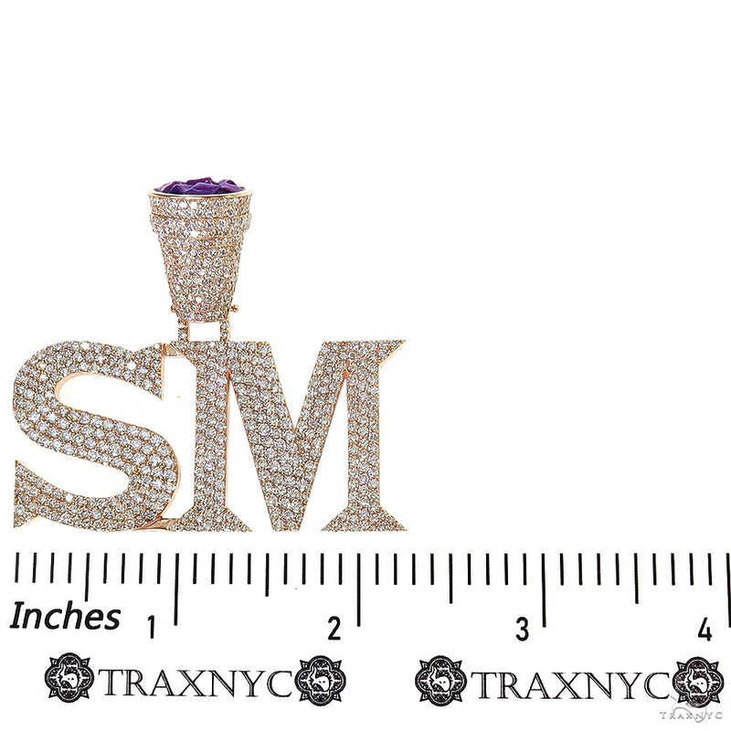 14K Gold Custom Made Lab-Grown Diamond Initial Pendant, photo 7 of 8