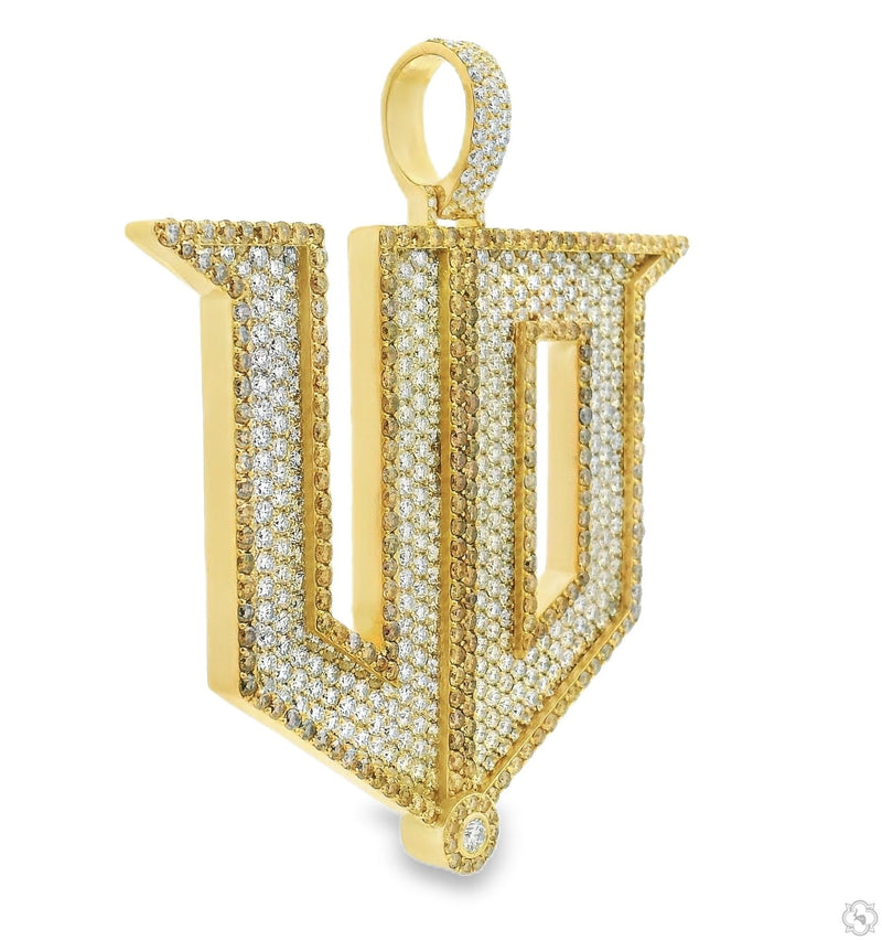 18K Gold Custom Made Lab-Grown Diamond Initial Pendant, photo 2 of 7