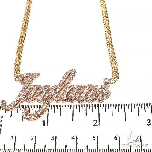 14K Gold Custom Made Diamond Name Pendant, photo 5 of 8