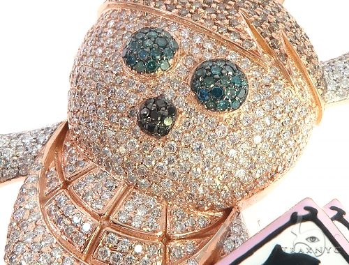 14K Gold Custom Made Diamond Skull Pendant with Lab-Grown Diamond Center, photo 5 of 8