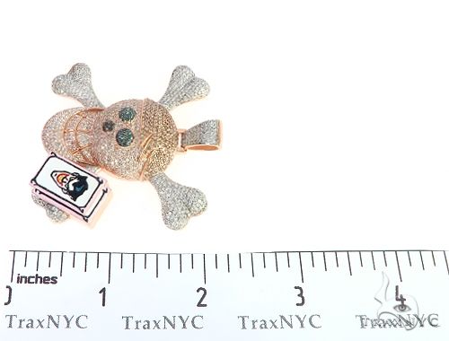 14K Gold Custom Made Diamond Skull Pendant with Lab-Grown Diamond Center, photo 8 of 8
