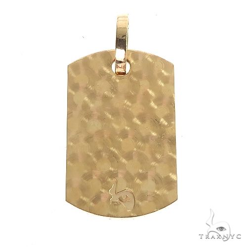 10K Gold Custom Made Dog Tag 'MM' Initial Diamond Pendant, photo 4 of 6