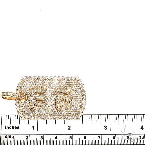 10K Gold Custom Made Dog Tag 'MM' Initial Diamond Pendant, photo 6 of 6