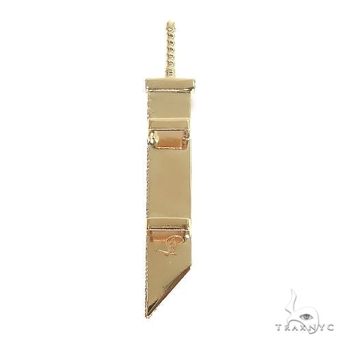 14K Gold Custom Made Fantasy Cloud Sword Diamond Pendant, photo 4 of 6