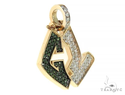 14K Gold Custom Made 'GL' Diamond Pendant, photo 2 of 7