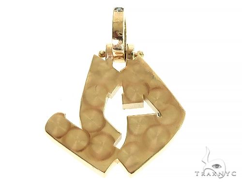 14K Gold Custom Made 'GL' Diamond Pendant, photo 3 of 7