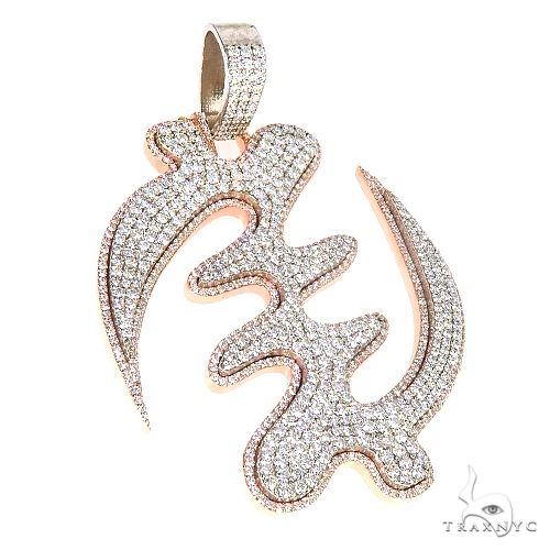 Custom Made GYE NYAME Symbol Diamond Pendant 66923 - Image 2