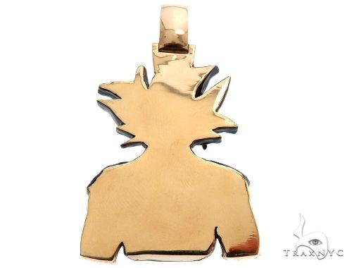 Custom Made Goku Anime Manga Character Solid Gold Pendant 64568 - Image 3