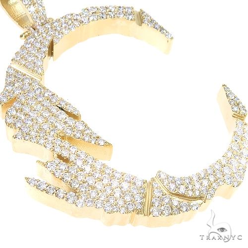 14K Gold Custom Made Initial 'C' Diamond Pendant, photo 3 of 7