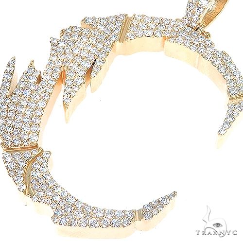 14K Gold Custom Made Initial 'C' Diamond Pendant, photo 4 of 7