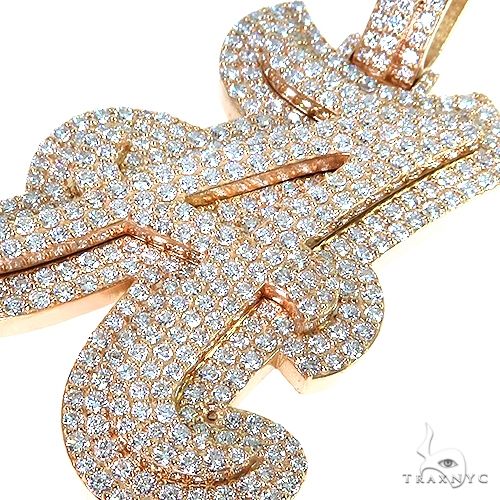 14K Gold Custom Made Initial Diamond Pendant, photo 3 of 6
