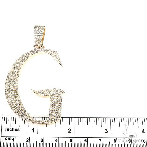 10K Gold Custom Made Initial 'G' Diamond Pendant, photo 5 of 6