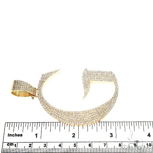 10K Gold Custom Made Initial 'G' Diamond Pendant, photo 6 of 6