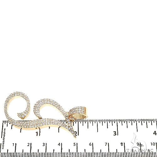 14K Gold Custom Made Initial 'J' Diamond Pendant, photo 6 of 6