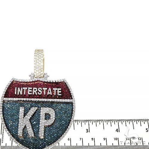 Custom Made InterState Diamond 'KP' Pendant 67467 - Image 4