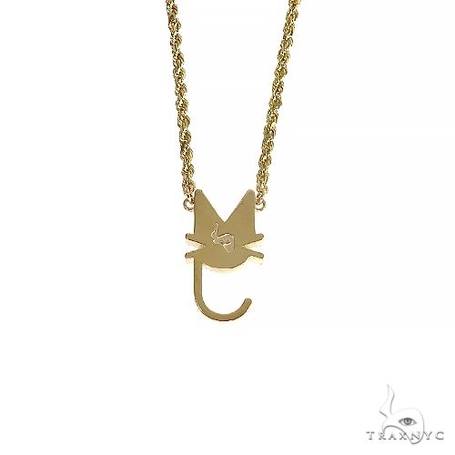 Custom Made Cat Diamond Necklace 66965 - Image 4