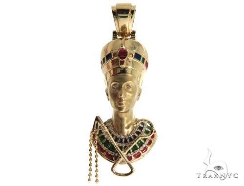 Custom Made Nefertiti Pendant 63917 | TraxNYC