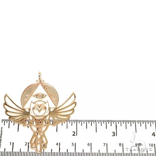 14K Gold Custom Made Owl Pendant, photo 5 of 6