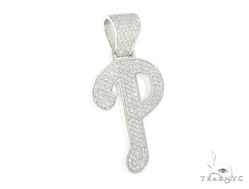 Custom Made P Diamond Pendant 65658 - Image 2