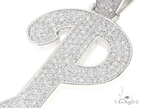 Custom Made P Diamond Pendant 65658 - Image 4
