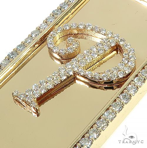 14K Gold Custom Made 'P' Diamond Pendant, photo 4 of 6