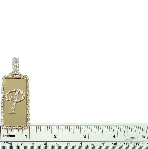 14K Gold Custom Made 'P' Diamond Pendant, photo 5 of 6
