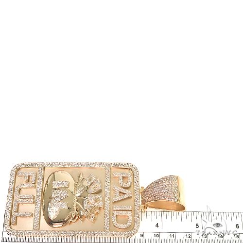 10K Gold Custom Made 'Paid In Full' Money Bag Diamond Pendant, photo 6 of 6