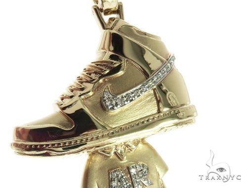 10K Gold Custom Diamond Sneaker Pendant, photo 2 of 8