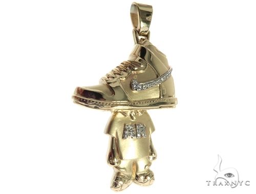 10K Gold Custom Diamond Sneaker Pendant, photo 3 of 8