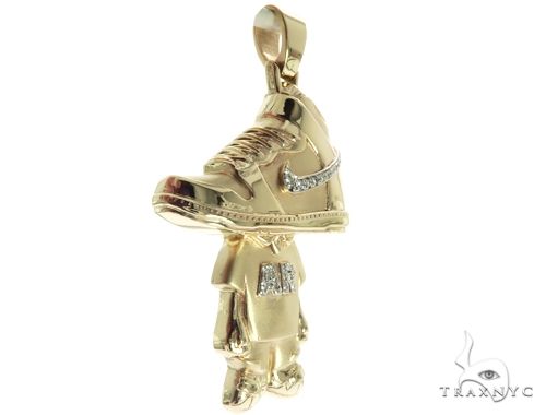 10K Gold Custom Diamond Sneaker Pendant, photo 4 of 8