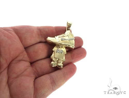10K Gold Custom Diamond Sneaker Pendant, photo 6 of 8