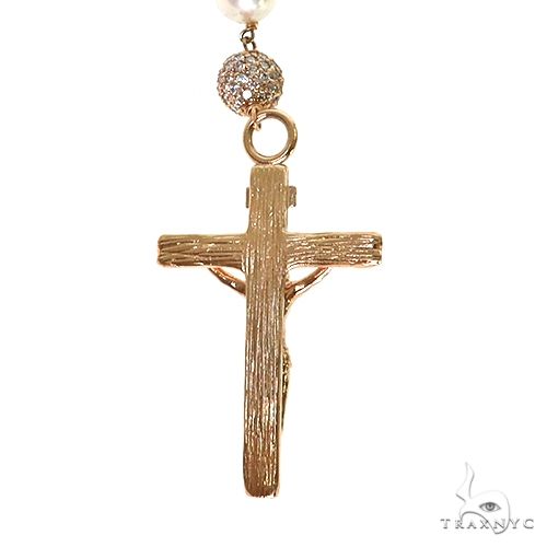 Custom Made Pearl Diamond Rosary Chain 67621 - Image 8