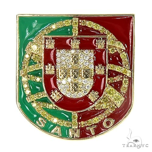 14K Gold Custom Made Portugal Flag Emblem Ring, photo 2 of 6