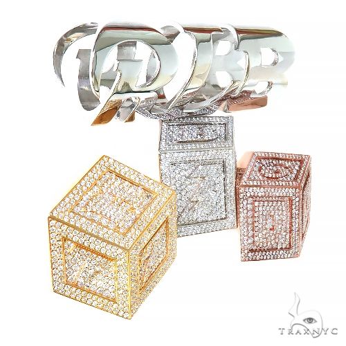 Custom Made R.L.B. 3 Block Diamond Pendant 67470 - Image 2