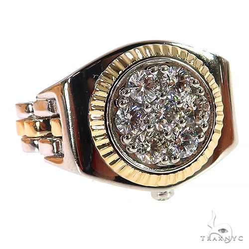 14K Gold Custom Made Fluted Bezel Diamond Ring, photo 2 of 6