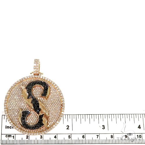 14K Gold Custom Made 'S' Round Diamond Pendant, photo 5 of 6