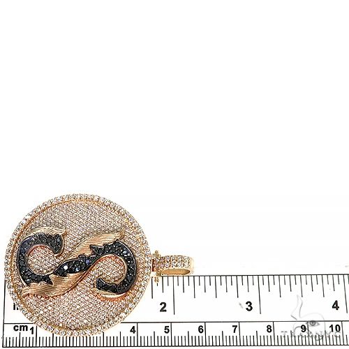 14K Gold Custom Made 'S' Round Diamond Pendant, photo 6 of 6