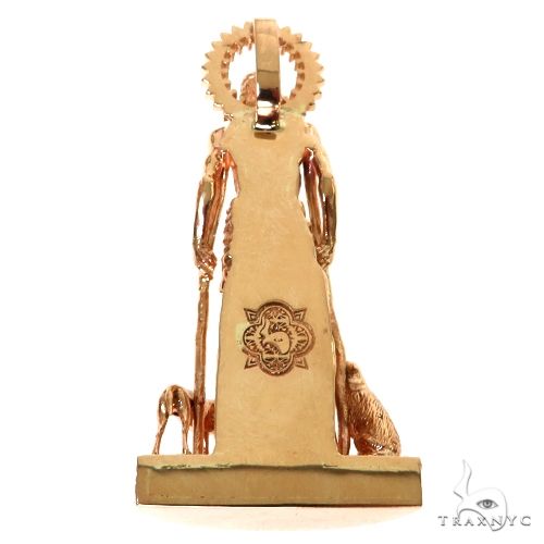 14K Gold Medium St. Lazarus Diamond Pendant, photo 5 of 7