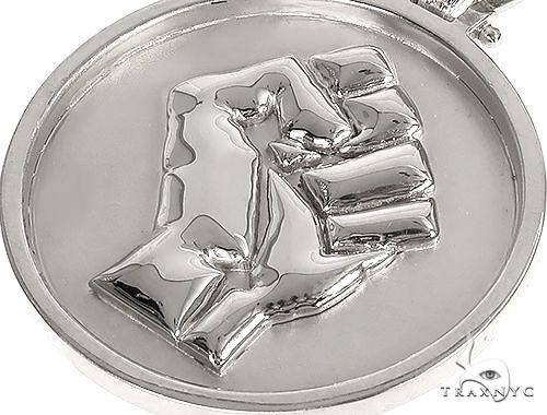 Custom Made 10K Solid Gold People Power BLM Pendant, photo 4 of 7