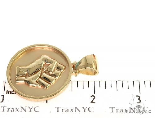 Custom Made 14K Solid Gold People Power BLM Pendant, photo 6 of 7