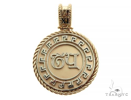 Custom TY name cross pendant for women in gold – front-facing view showing personalized lettering on cross silhouette