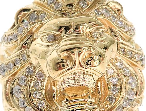 14K Gold Custom Made TraxNYC Lion Head Ring, photo 3 of 7