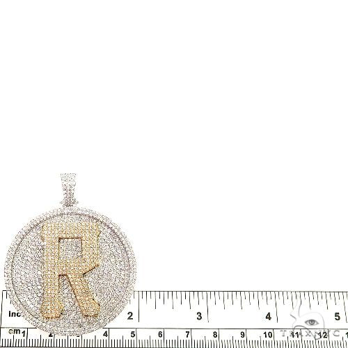 14K Two-Tone Gold Custom Made Diamond Letter Pendant, view 5