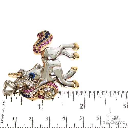 Custom Made Unicorn Sapphire Diamond Pendant 67529 - Image 5