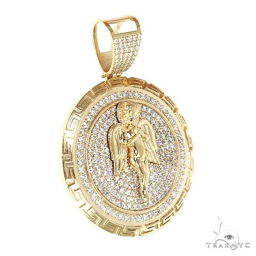Custom Made Greek Motif Diamond Angel Pendant 66921 - Image 2
