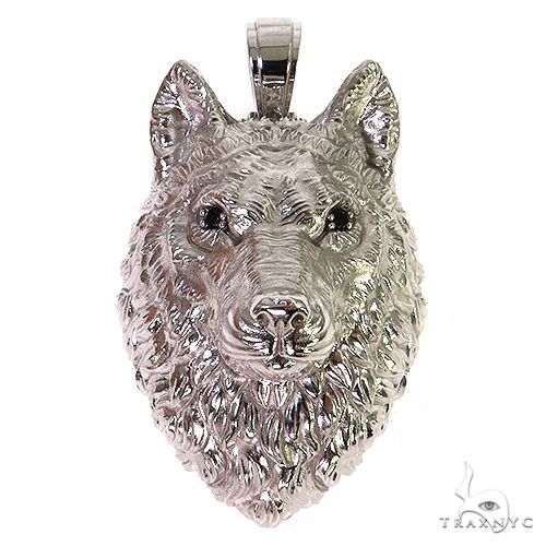 Custom Made Wolf Pendant 68258 | TraxNYC
